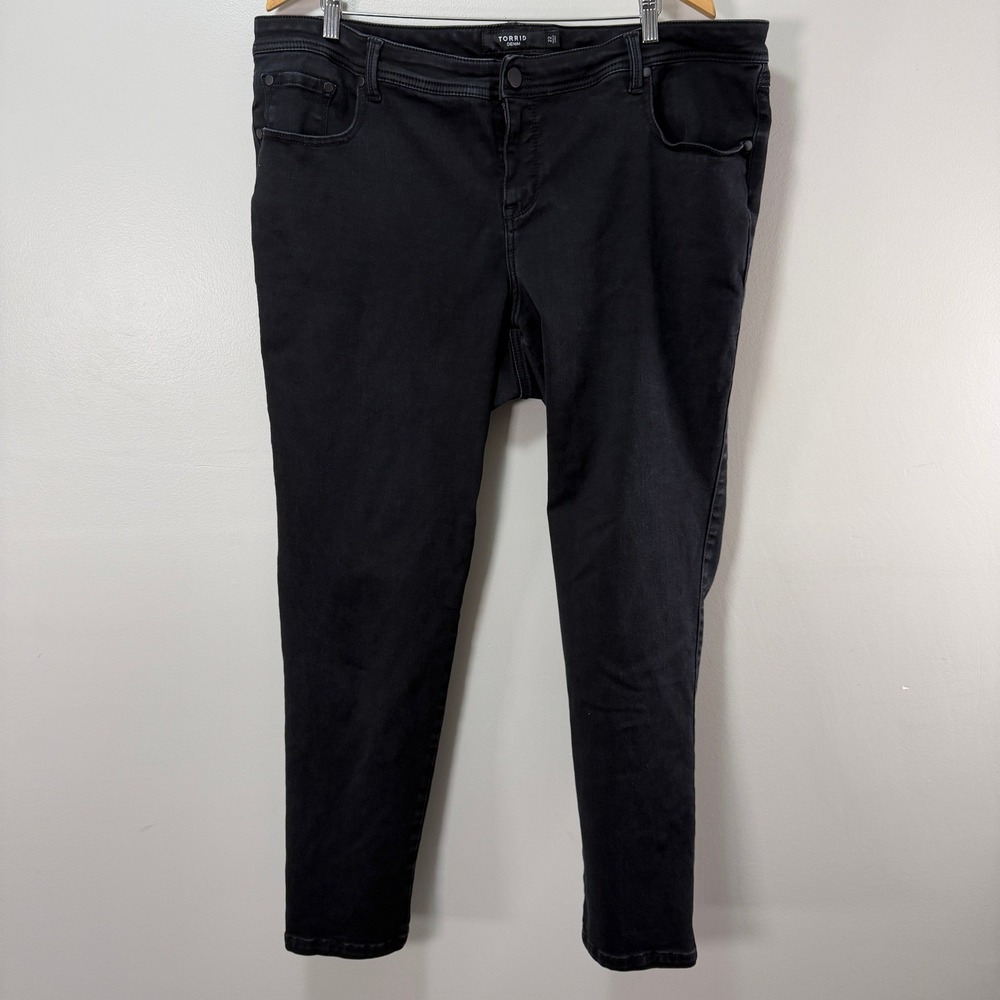 Torrid Denim Womens Plus Size 22 Black Skinny Jeans Stretch Five Pocket